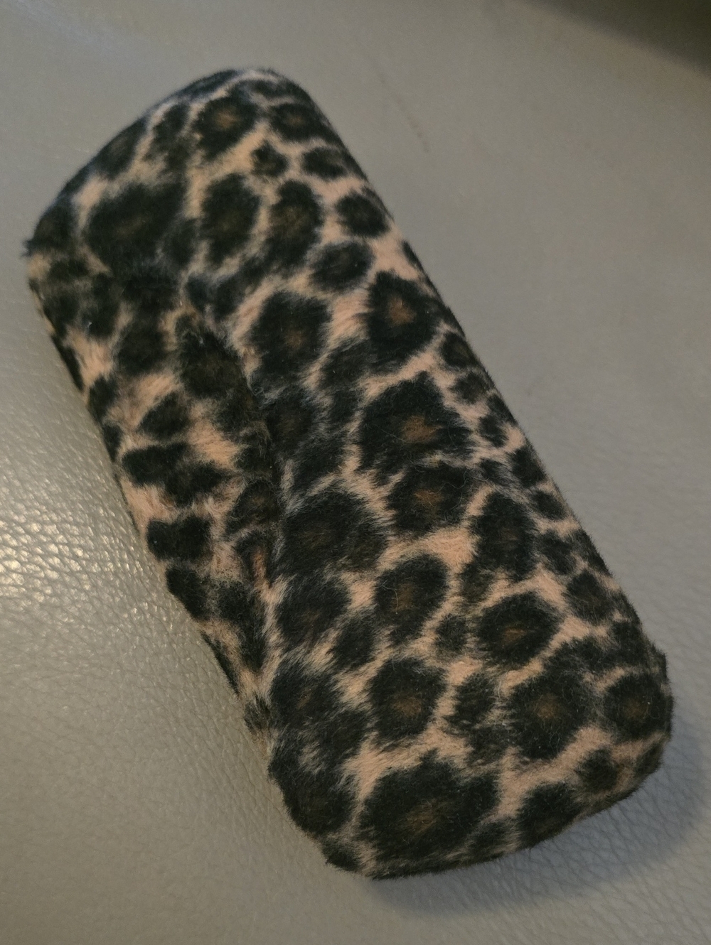 Leopard Print Faux Fur Glasses Case